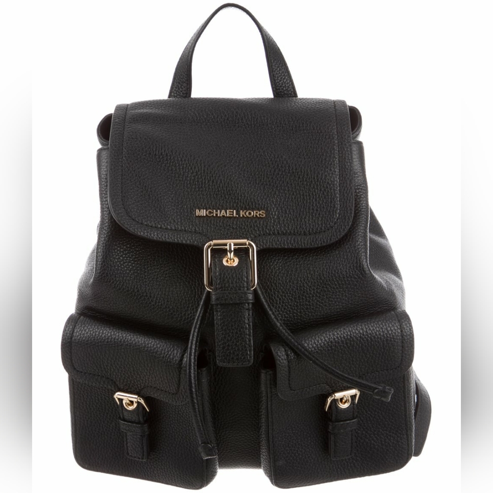 Michael Kors MK Designer Black Susie Leather Backpack Shoulder Bag